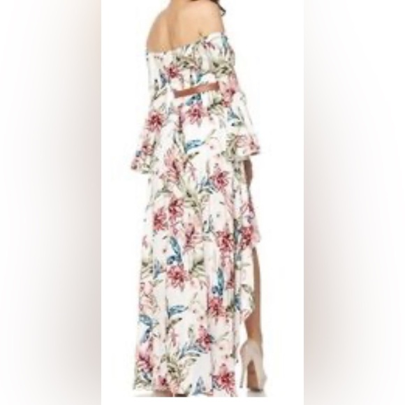 Banjul Floral Maxi Dress - White and Multicolor - Picture 2 of 16